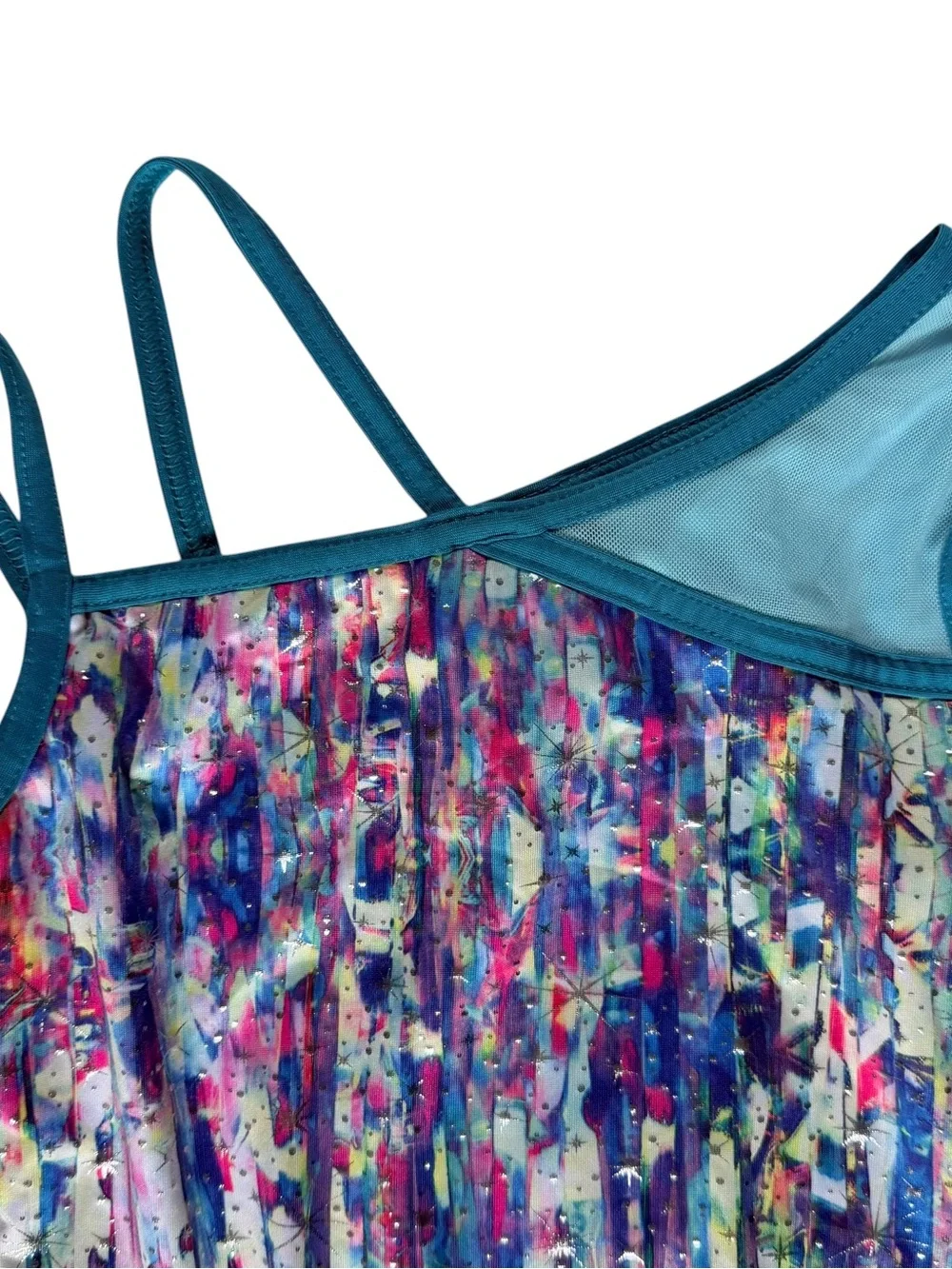 Teen Capezio Leotard Size M - Colorful Abstract & Mesh Detail